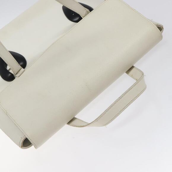 GUCCI Tote Bag Leather White Silver - Picture 6 of 12